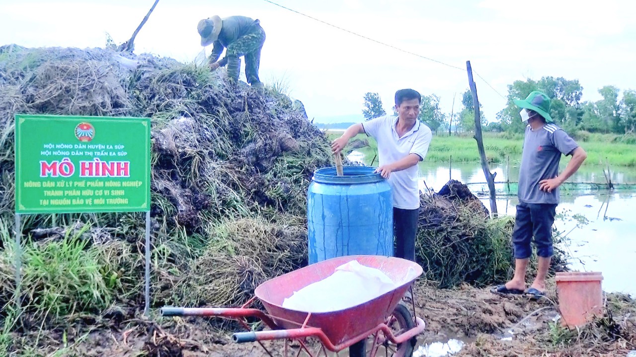 Ra mắt mô hình nông dân xử lý chế phẩm nông nghiệp thành phân hữu cơ vi sinh tại nguồn bảo vệ môi trường