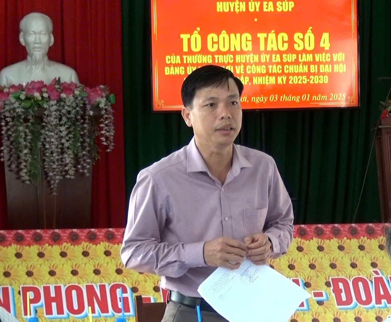 Kiểm tra công tác chuẩn bị Đại hội Đảng bộ xã Ia JLơi, nhiệm kỳ 2025-2030