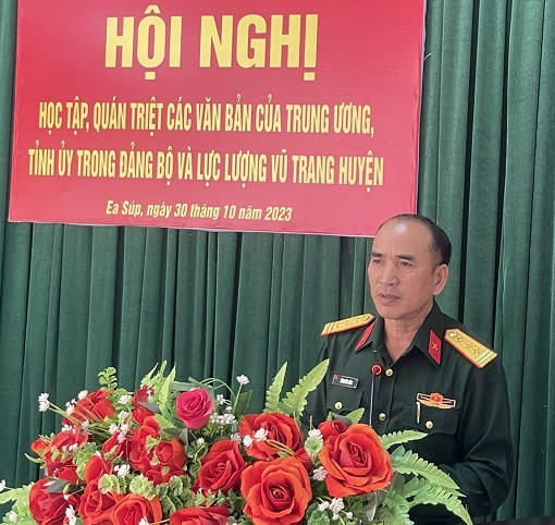 Đảng Bộ Quân sự huyện tổ chức học tập, quán triệt các văn bản của Trung ương, Tỉnh uỷ