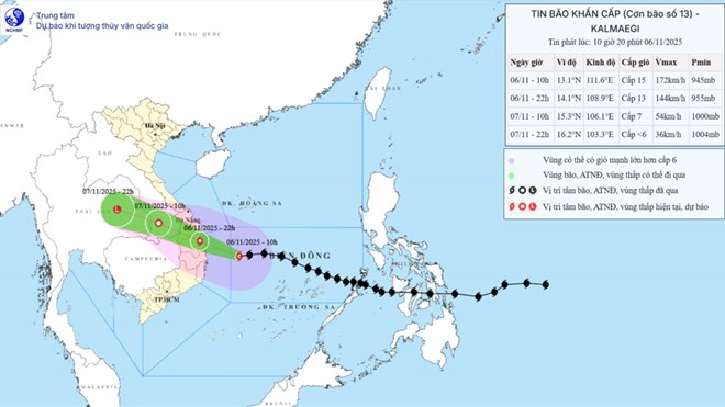 Khẩn cấp ứng phó với bão số 13 và mưa lớn trên diện rộng