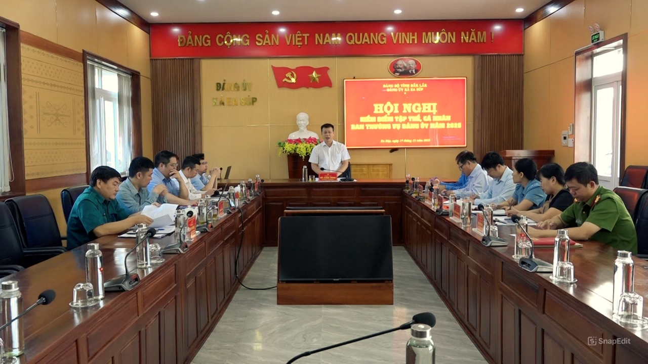 Ban Thường vụ Đảng ủy xã Ea Súp kiểm điểm, đánh giá, xếp loại chất lượng tập thể năm 2025